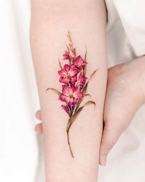 Gladiolus Flower Tattoo 1