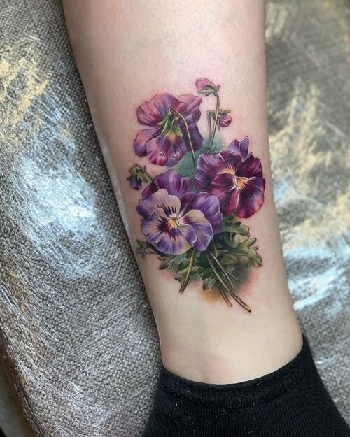 Pansy Flower Tattoo 1