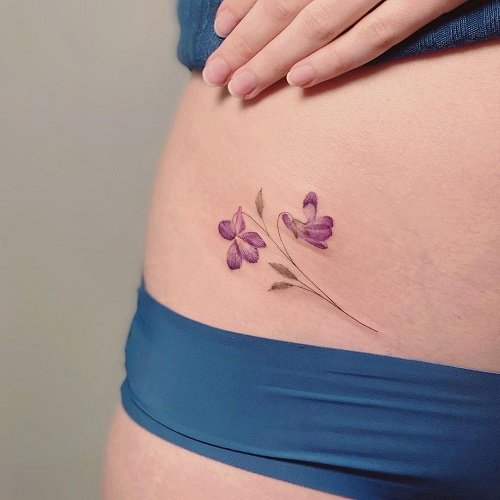 Violet Bikini Birth Flower Ink for Children