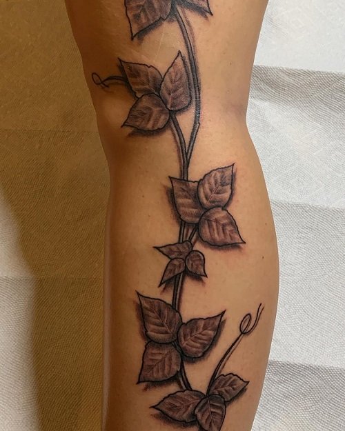 Shaded Poison Ivy Vine tattoo