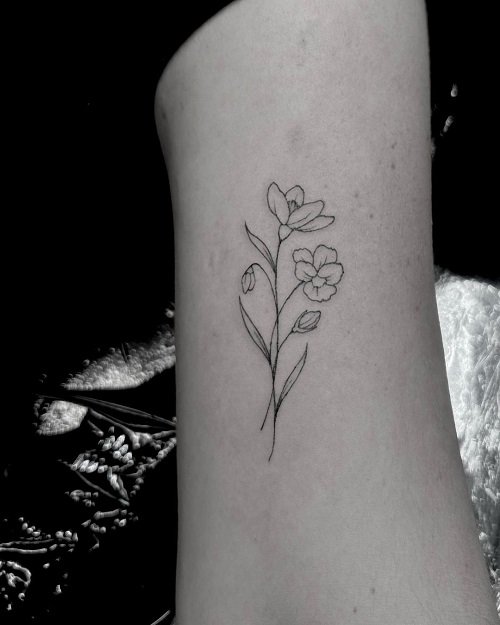 February Birth Month Flower Body Art  Tattoo 