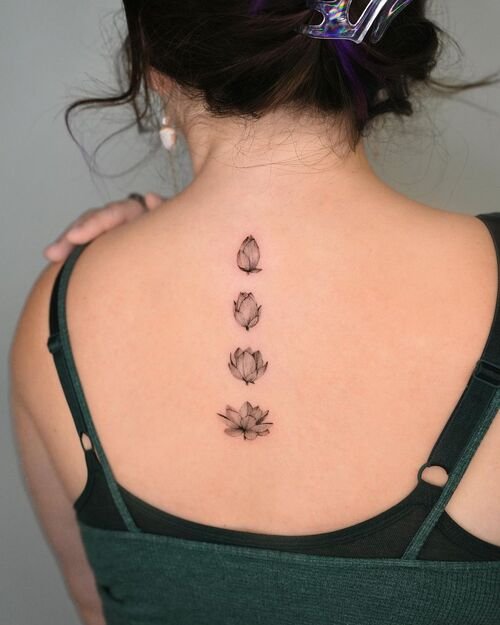 Small Lotus Flower Tattoo 11