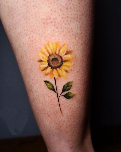 Mini Small Sunflower Tattoo 13