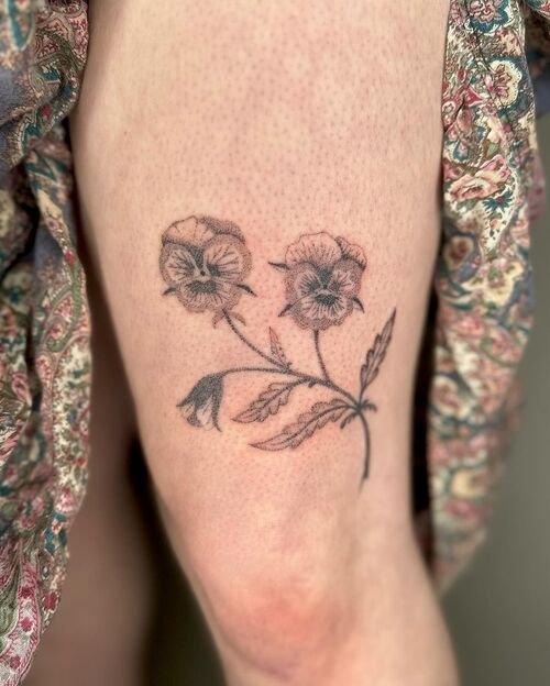 Pansy Flower Tattoo 13