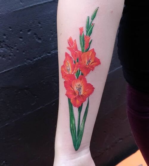Gladiolus Flower Tattoo 15
