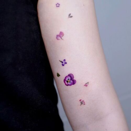 Pansy Flower Tattoo 15