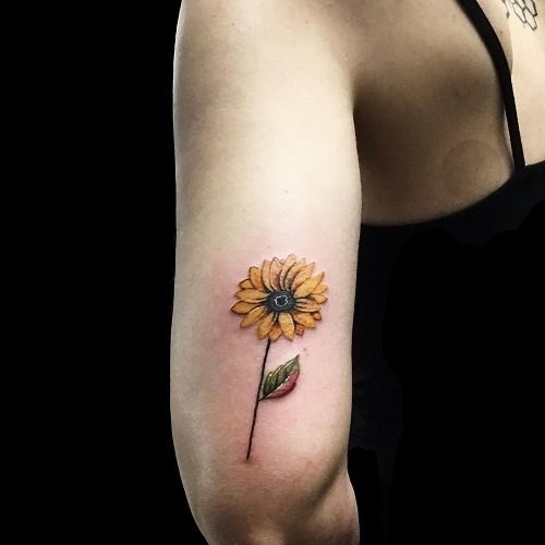 Mini Sunflower Body Art tattoo