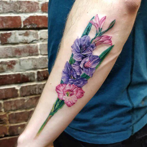 Gladiolus Flower Tattoo 17