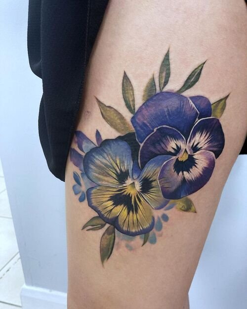 Pansy Flower Tattoo 19