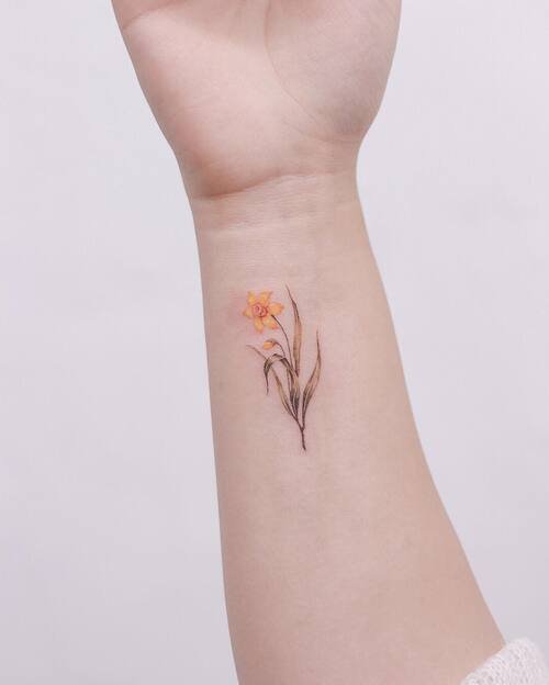 Narcissus Flower Tattoo 19