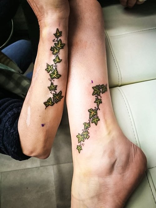 Matching Poison Ivy Tattoos for Friends