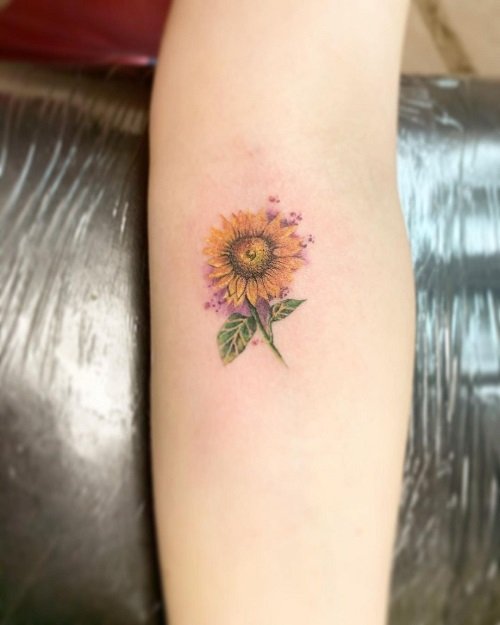 Very Small Sunflower Tattoo