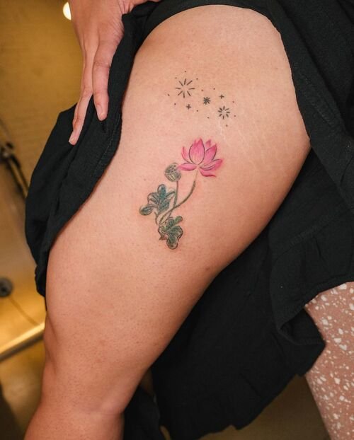 Small Lotus Flower Tattoo 21