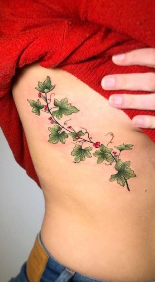 Poison Ivy Sideboob Tattoo
