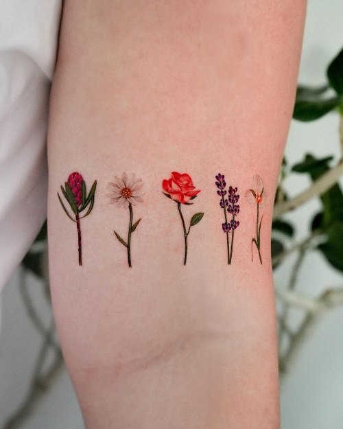 Small Flower Tattoo 23