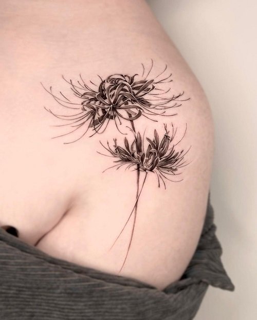 Realistic Black Spider Lilies