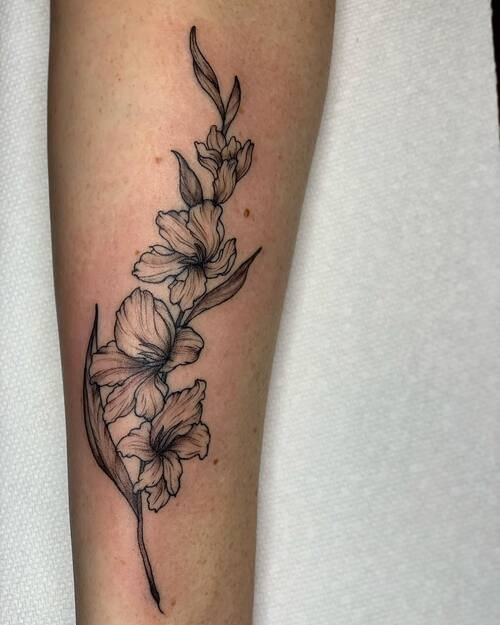 Gladiolus Flower Tattoo25