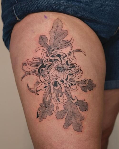 Chrysanthemum Tattoo Designs 25