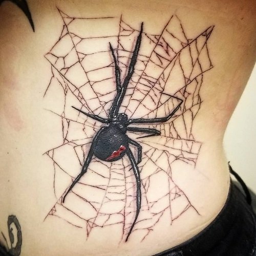 Black Widow Spiderweb Tattoo Idea