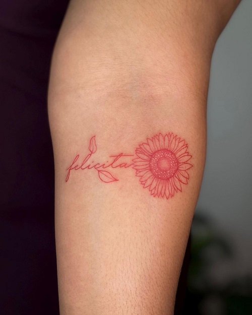 Mini Small Sunflower Tattoo 27