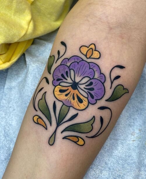 Pansy Flower Tattoo 27