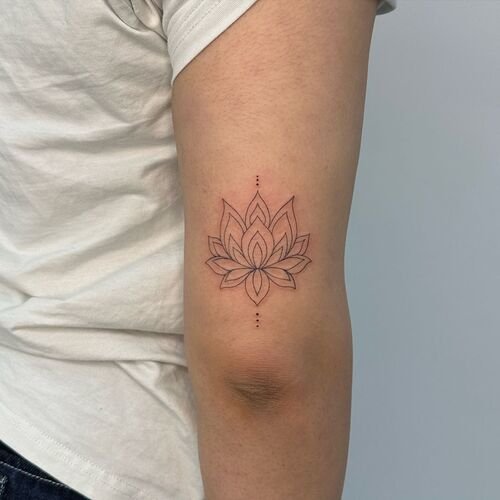 Small Lotus Flower Tattoo 27