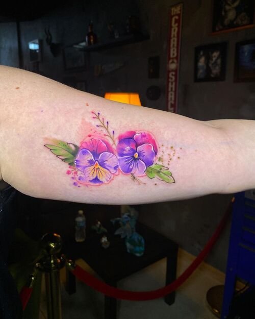 Pansy Flower Tattoo 29