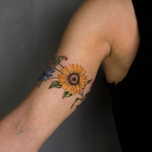 Mini Small Sunflower Tattoo 3