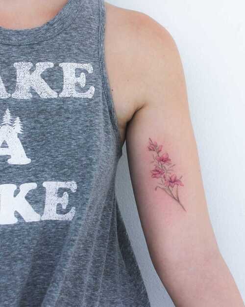 Gladiolus Flower Tattoo 3