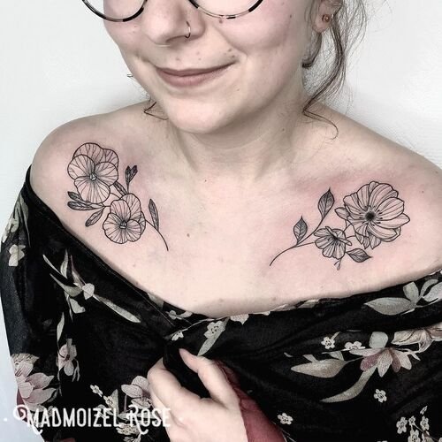 Pansy Flower Tattoo31