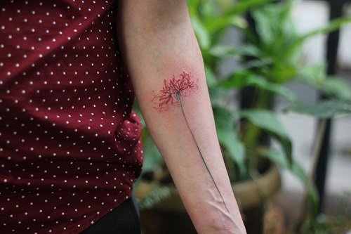 Simple Spider Lily tattoo