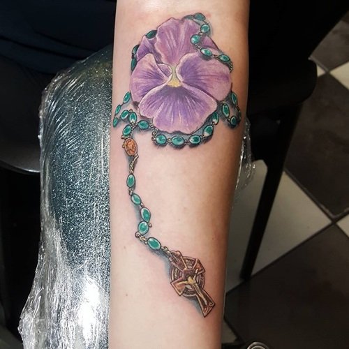 Pansy Flower Tattoo35