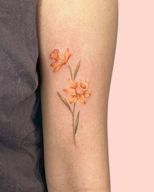 Narcissus Birth Flower Tattoo