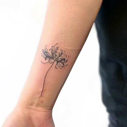 Minimalistic Spider Lily Tattoo 