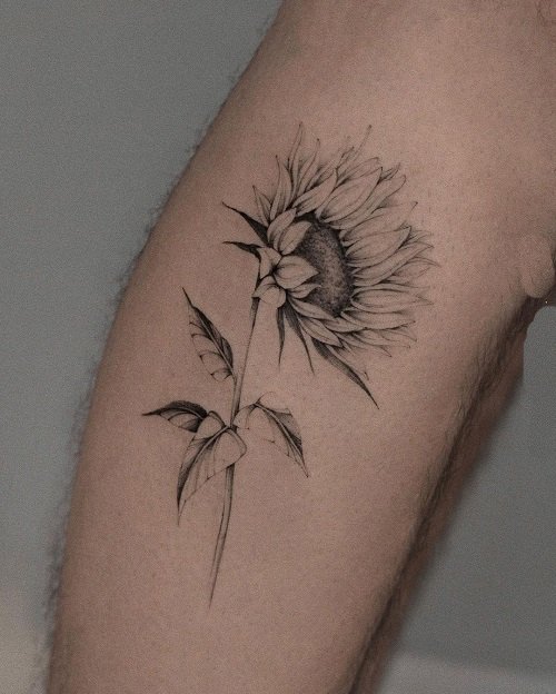 Mini Small Sunflower Tattoo 5