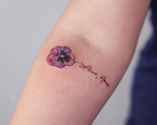 Pansy Flower Tattoo 5
