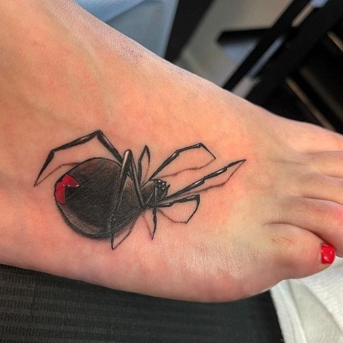 Black Widow Spider Tattoo 7