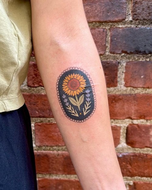 Mini Small Sunflower Tattoo 7