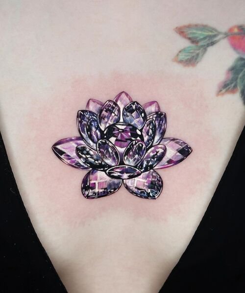 Small Lotus Flower Tattoo 7