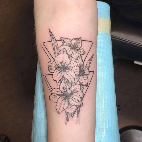 Gladiolus Flower Tattoo 7