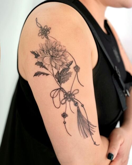 Chrysanthemum Norigae Tattoo Design