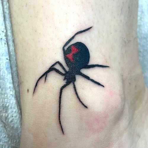 Black Widow Spider Tattoo 9