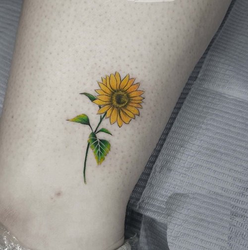 Mini Small Sunflower Tattoo 9