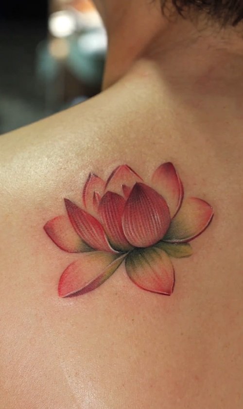 Small Lotus Flower Tattoo 9