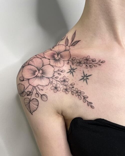 Pansy Flower Tattoo9