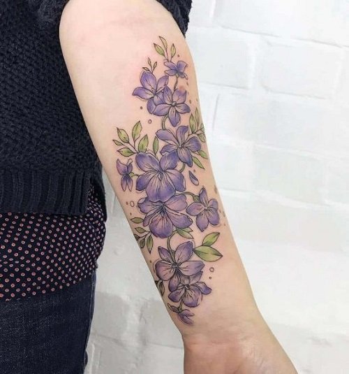 Primrose, Violet, and Lavender February Birth Flower Design