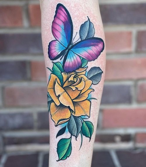 Tattoos With Roses and Butterflies 1