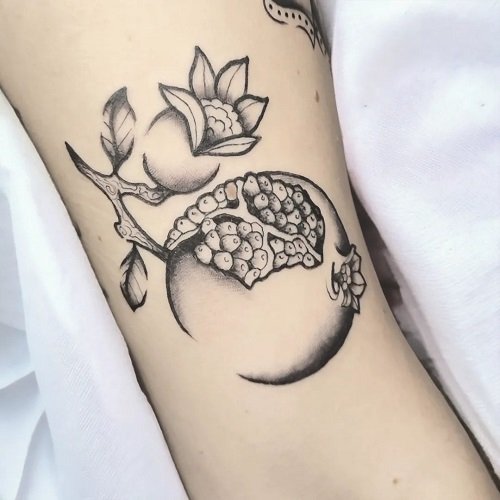 Shaded Pomegranate tattoo ideas