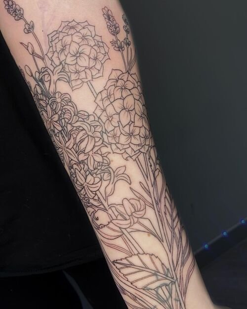 Hydrangea Floral Sleeve