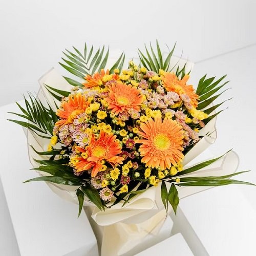 Yellow and Orange Chrysanthemum and Gerbera Daisy 11